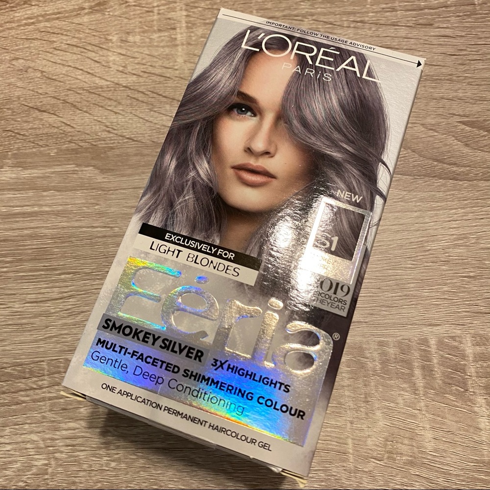 Loreal Feria Smokey Silver Hair Color